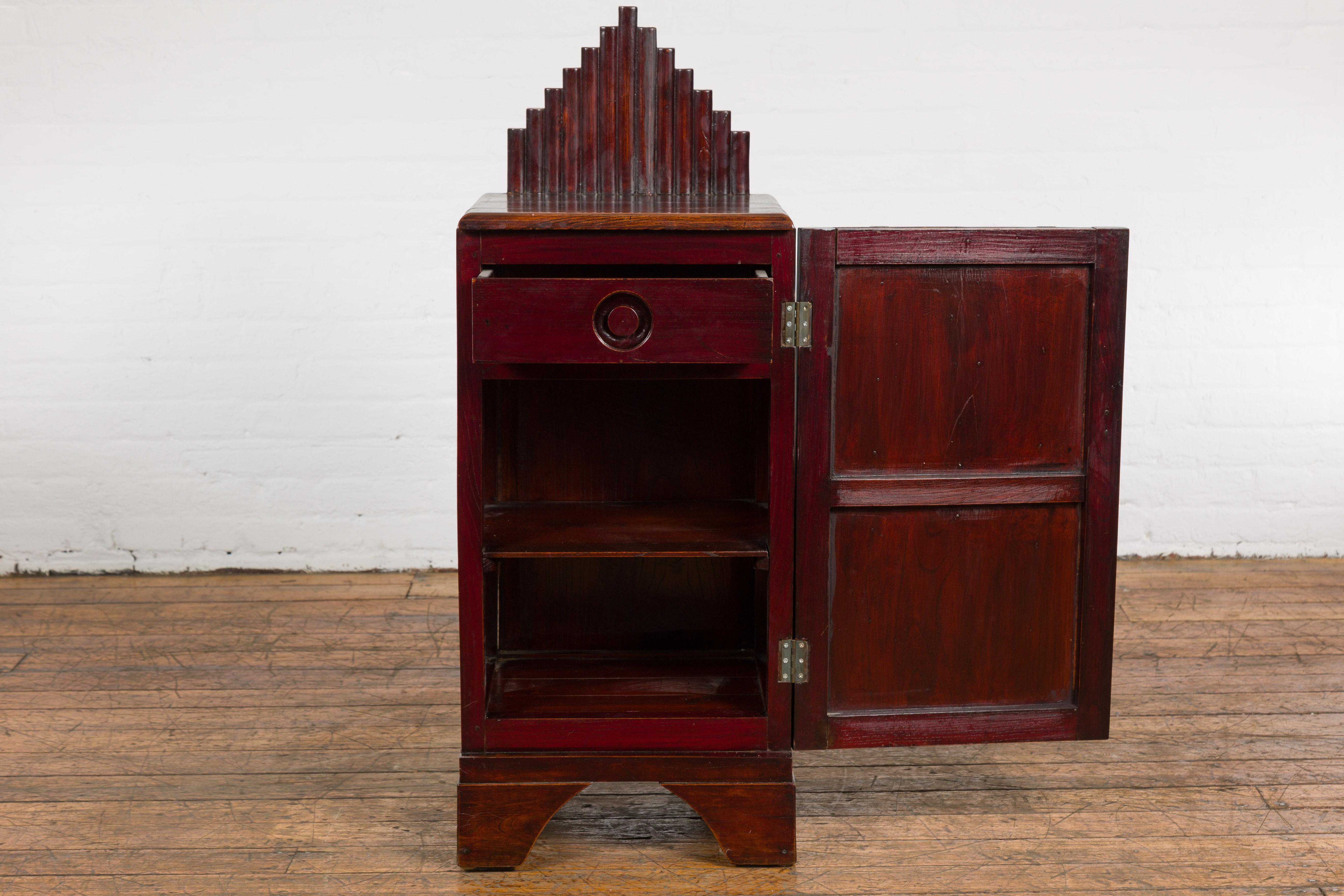 Art Deco Inspired Vintage Side Cabinet with Rising Back For Sale 6
