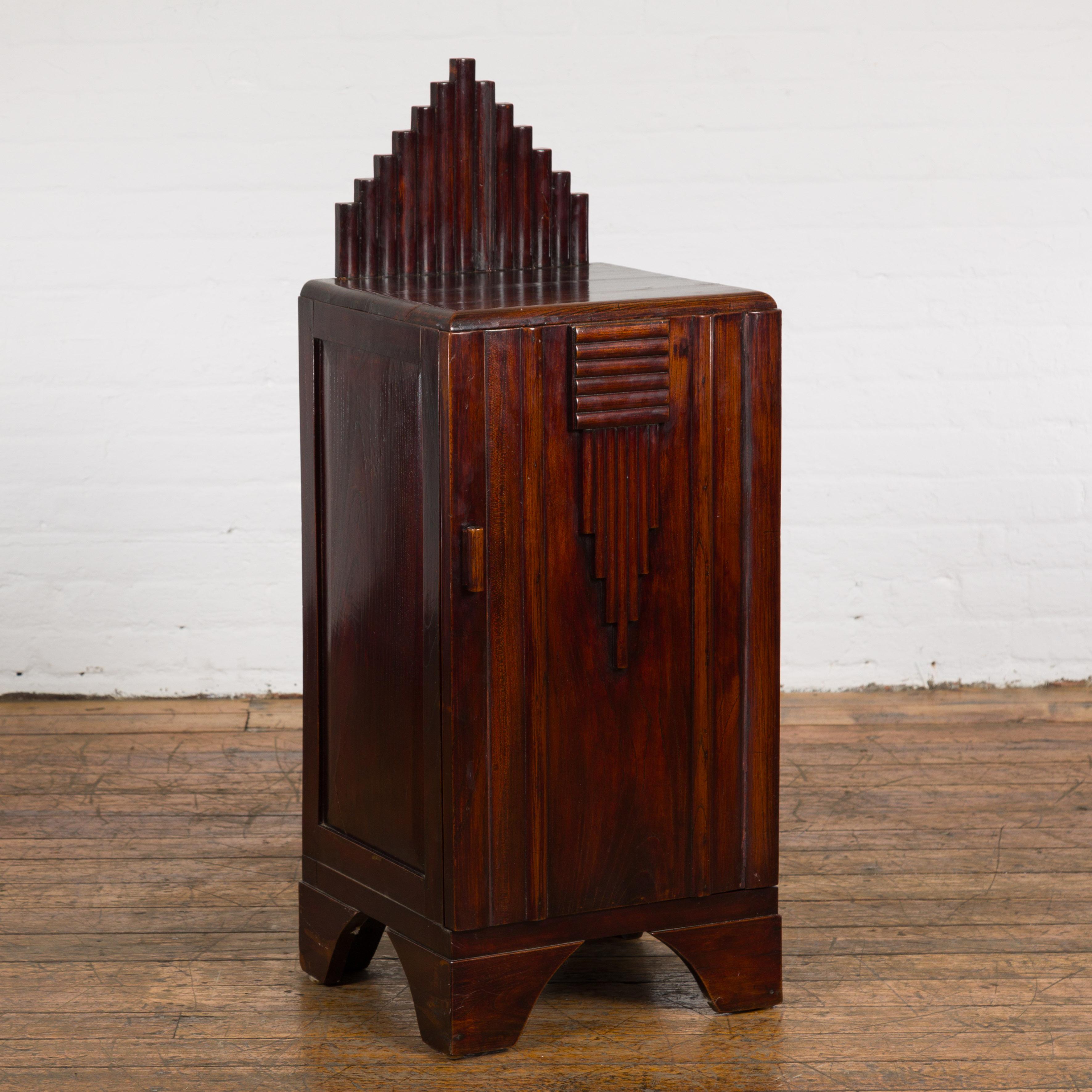 Art Deco Inspired Vintage Side Cabinet with Rising Back For Sale 7