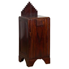 Art Deco Inspired Retro Side Cabinet with Rising Back