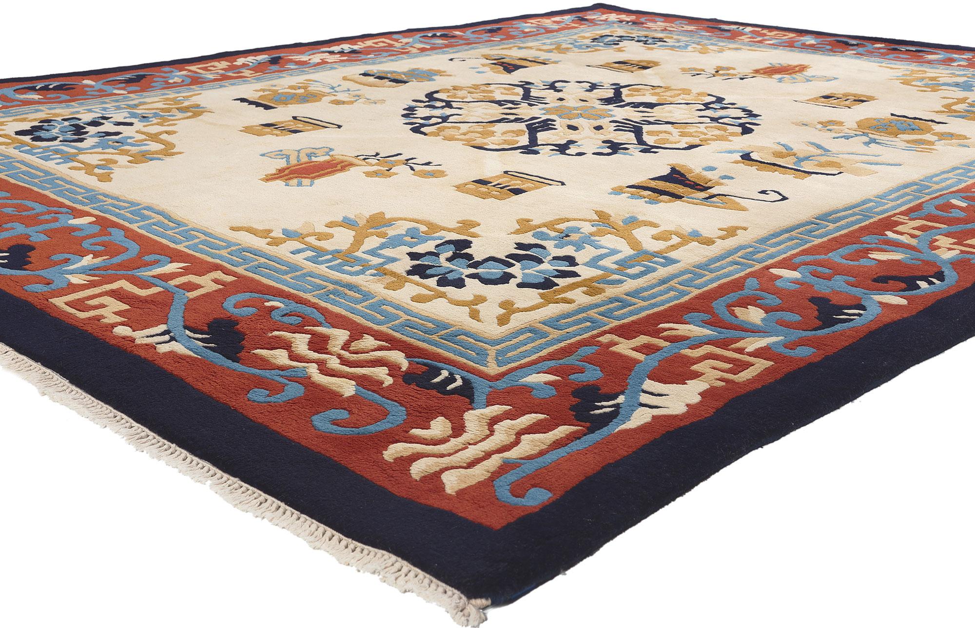 Vintage Chinese Art Deco Style Rug For Sale 2