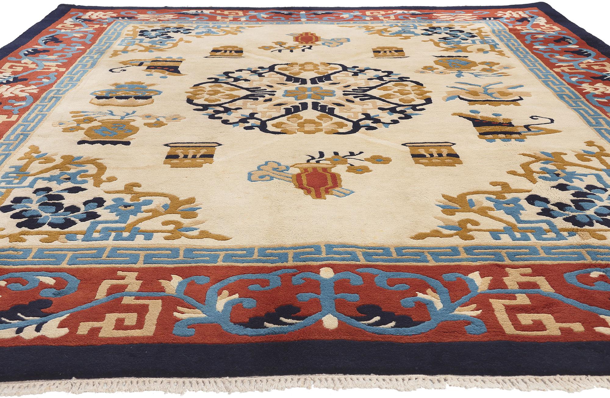 Vintage Chinese Art Deco Style Rug For Sale 4