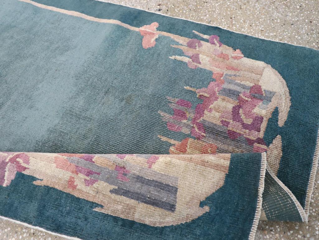 Vintage Chinese Art Deco Throw Rug For Sale 1