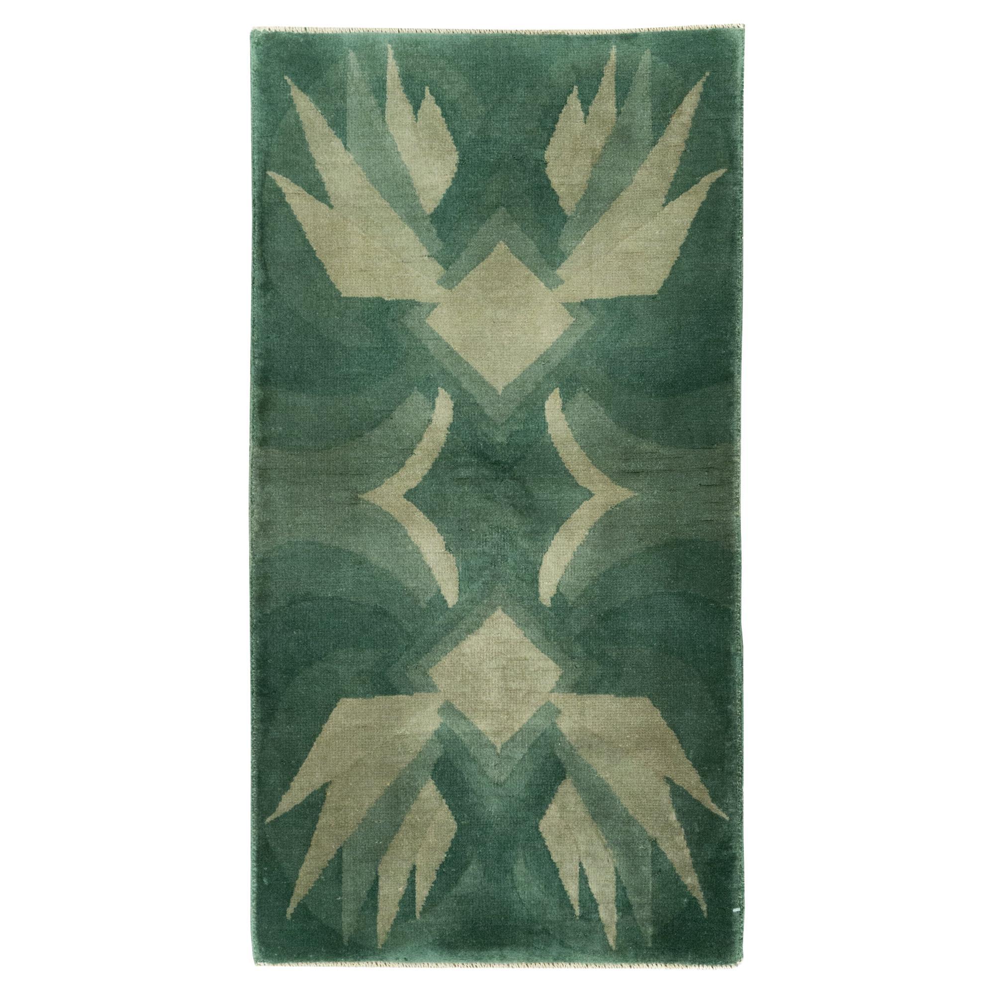 Vintage Chinese Art Deco Throw Rug