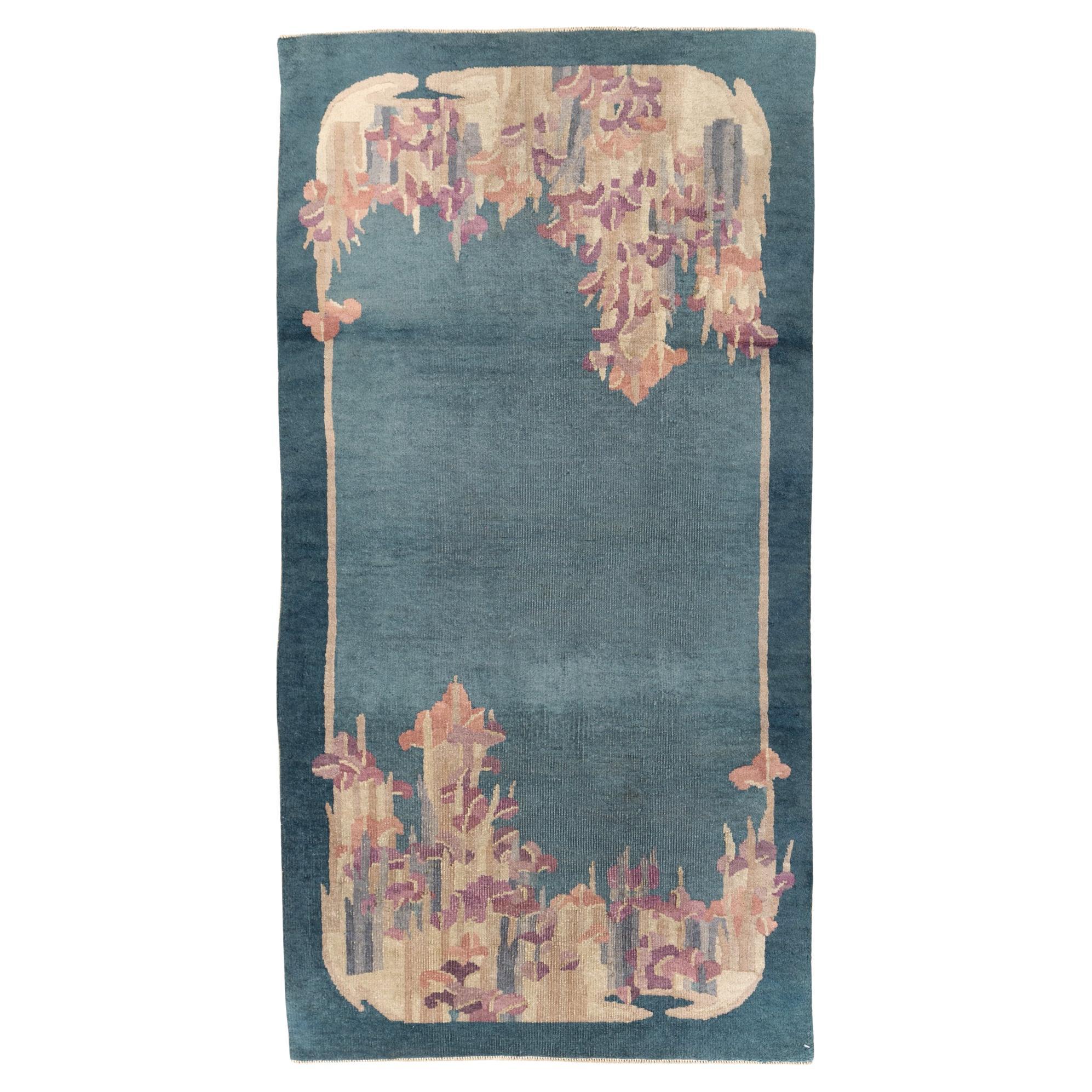 Vintage Chinese Art Deco Throw Rug