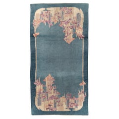 Tappeto da lancio vintage in stile Art Deco cinese