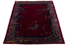 Vintage Chinese Art Deco Wool Rug 9 Ft 11 In X 13 Ft 6 In.