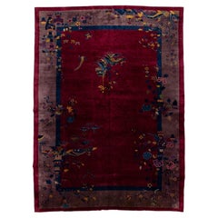 Vintage Chinese Art Deco Wool Rug 9 Ft 11 In X 13 Ft 6 In.