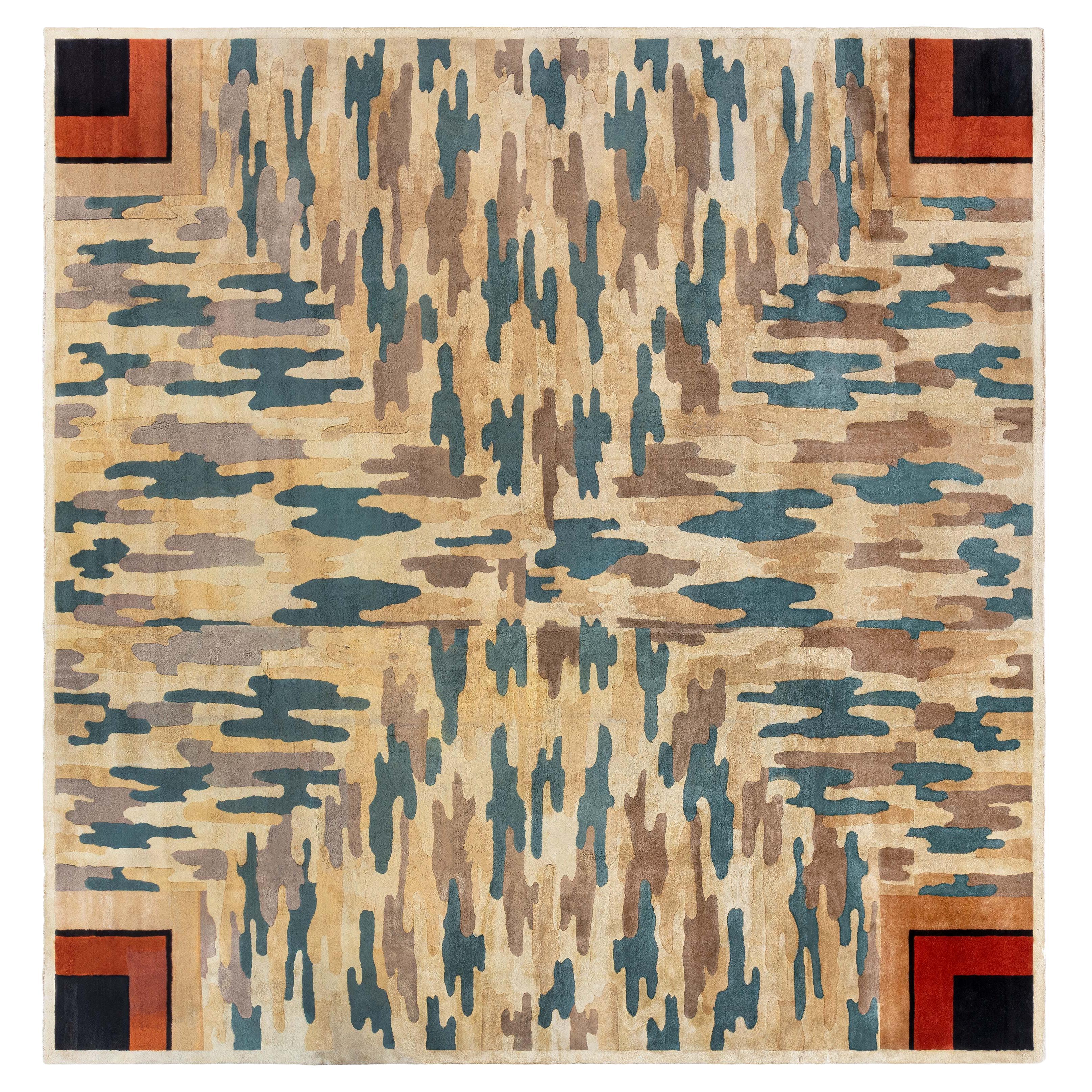 Vintage Chinese Art Deco Wool Rug (Size Adjusted) Doris Leslie Blau