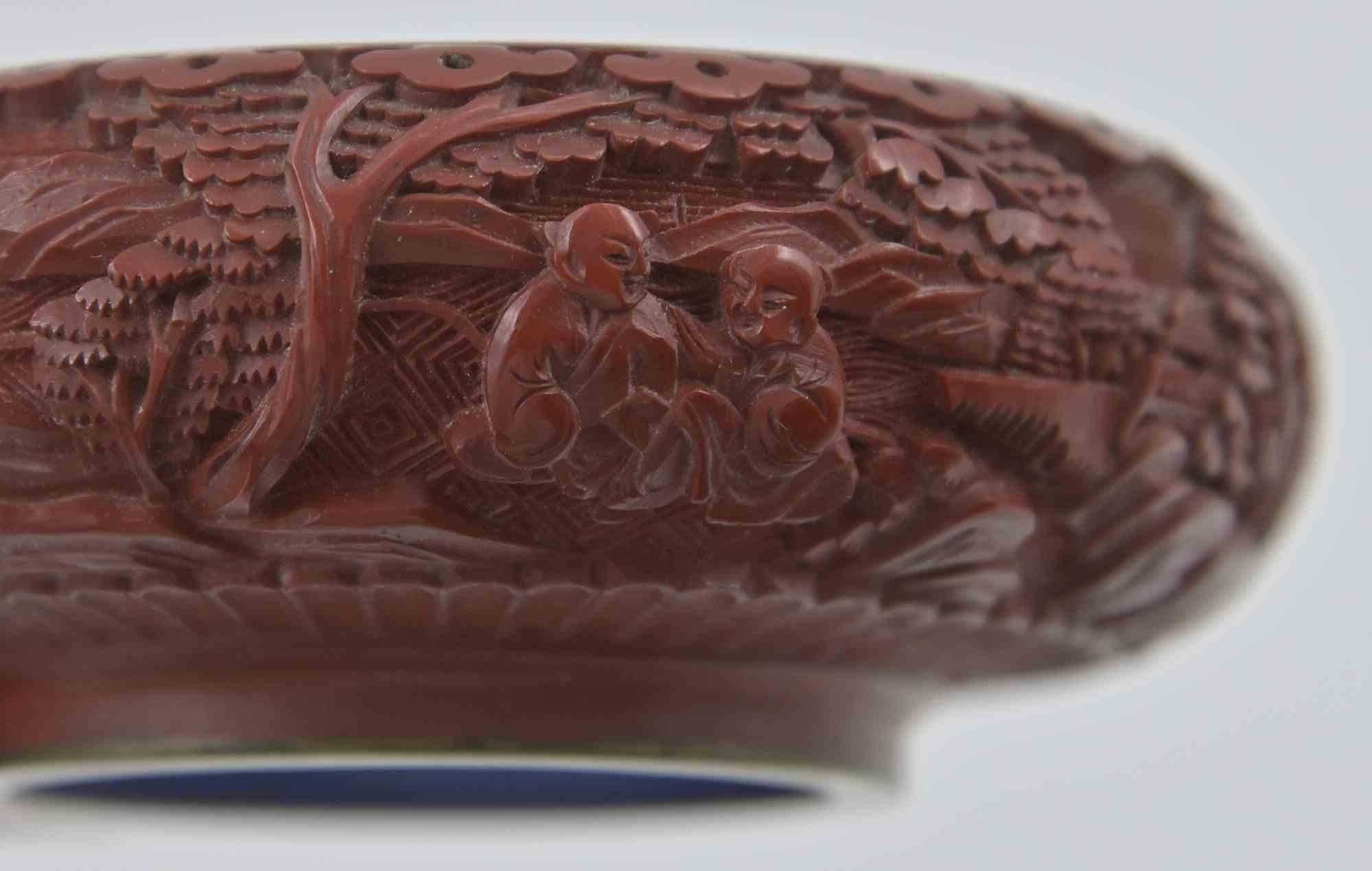 Vintage Chinese ashtray in sealing wax.

China Mid-20th Century. Glazed wood. 

Good conditions.