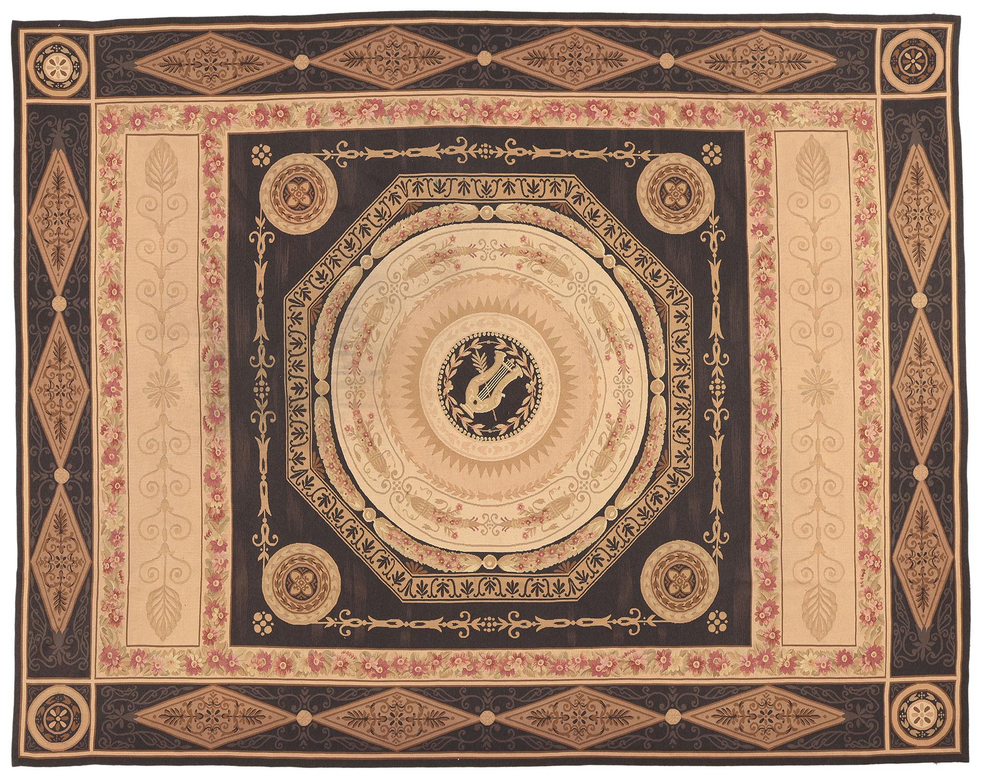 Klassischer chinesischer Aubusson-Teppich, französischer Neoklassizismus trifft auf griechisch-römische Pracht im Angebot 3