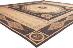 Vintage Chinese Aubusson Rug, French Neoclassical Meets Greco-Roman Splendor