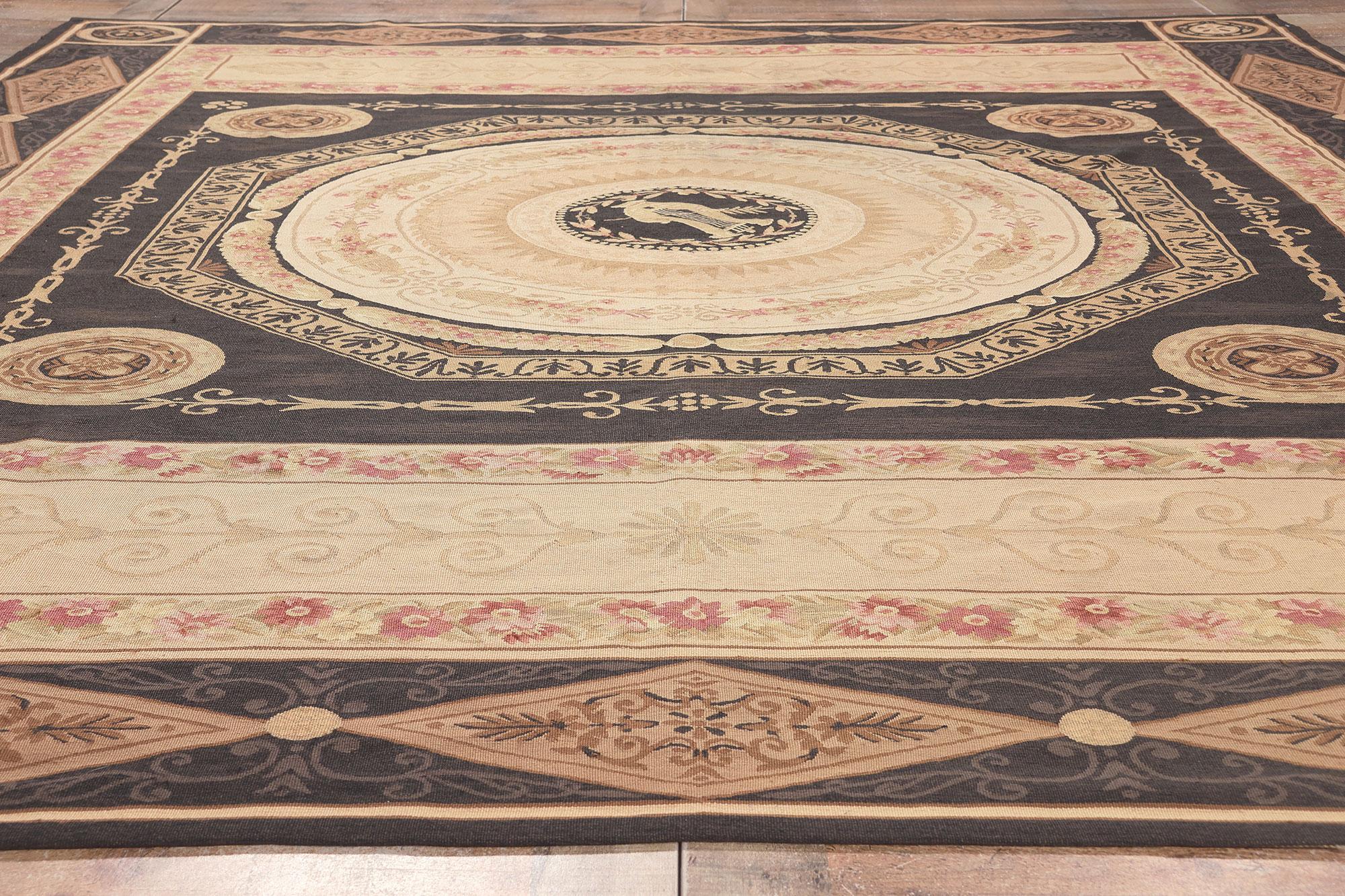Klassischer chinesischer Aubusson-Teppich, französischer Neoklassizismus trifft auf griechisch-römische Pracht im Angebot 1