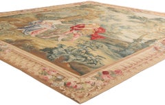 Vintage Chinese Aubusson Tapestry with Zephyrus and Flora Ovid’s Metamorphoses