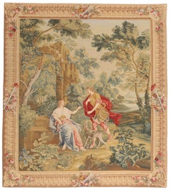 Vintage Chinese Aubusson Tapestry with Zephyrus and Flora Ovid’s Metamorphoses