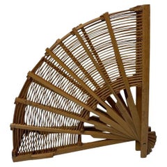 Jaula china vintage de bambú para grillos, tallada a mano, en forma de abanico, 1930