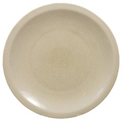 Vintage Chinese Beige Ceramic Charger Plate from the 1980s