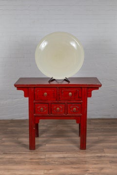 Vintage Beige Ceramic Charger Plate for Elegant Table Setting or Decor Display