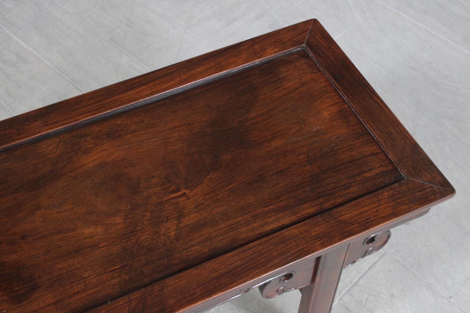 Hand-Crafted Extraordinary Vintage 1970s Chinese Mahogany Coffee Table For Sale