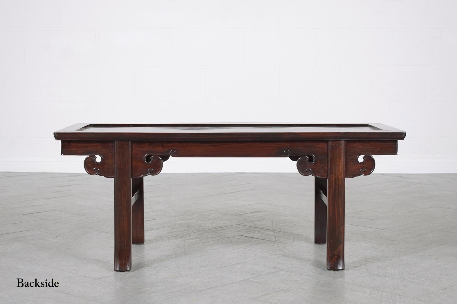 Extraordinary Vintage 1970s Chinese Mahogany Coffee Table For Sale 2