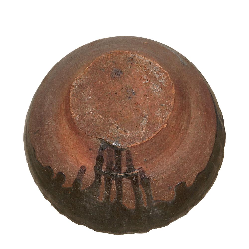 Urna cinese d'epoca in ceramica a smalto nero In condizioni buone in vendita a Pomona, CA