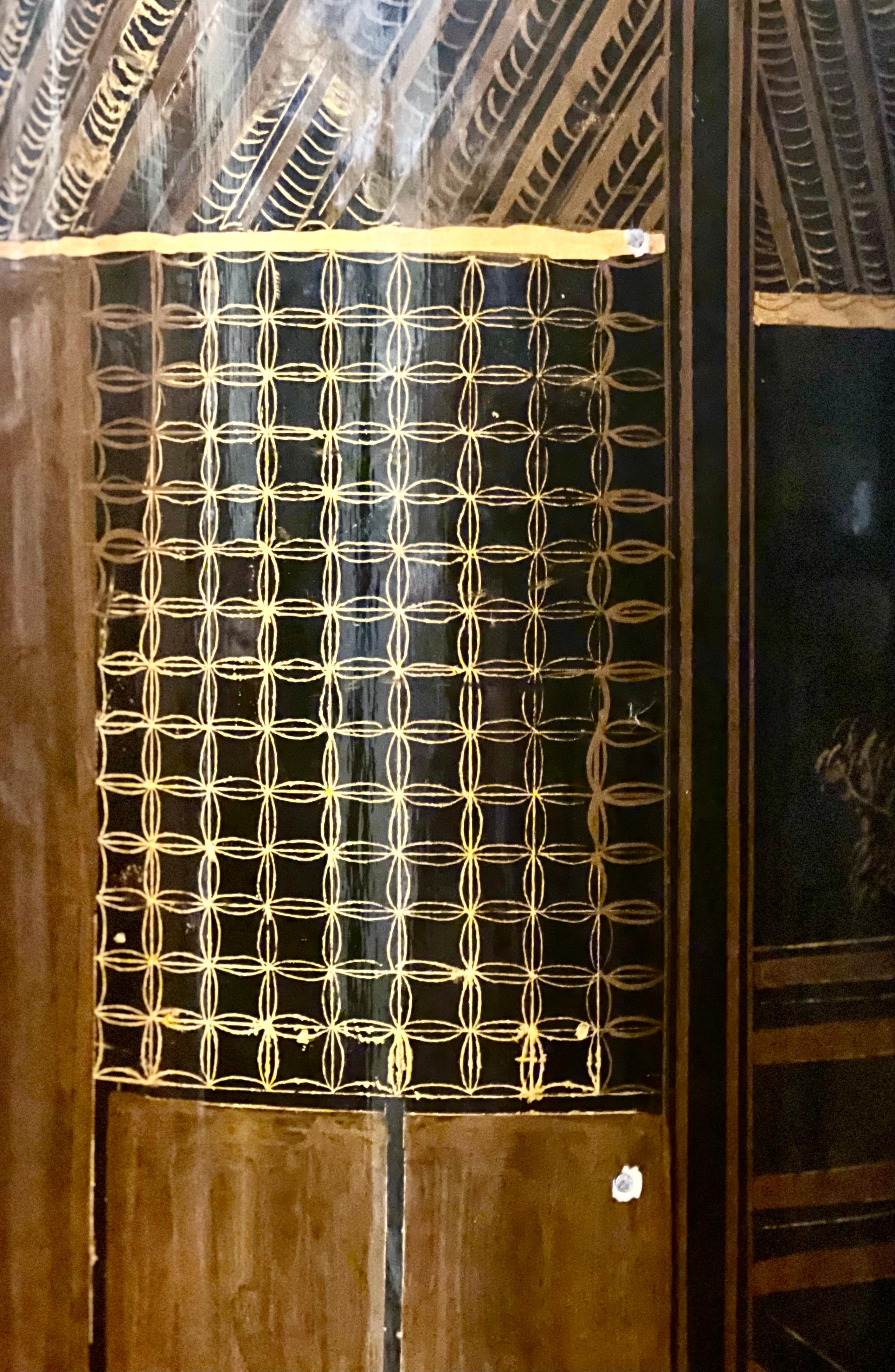 Chinesischer schwarz lackierter Holzsockel im Vintage-Stil im Angebot 2