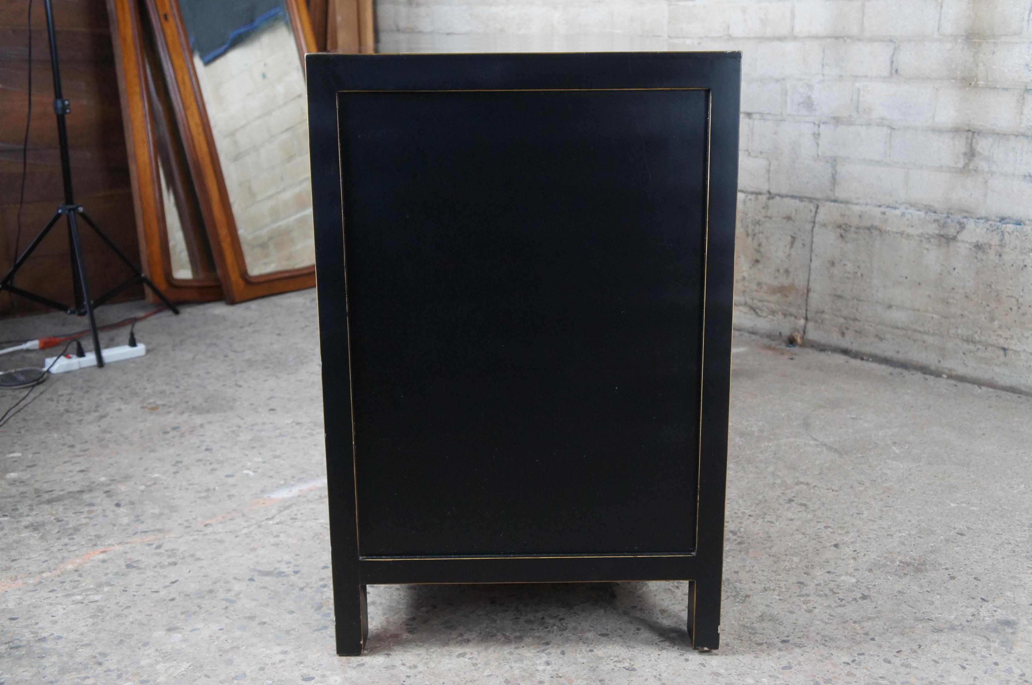 Vintage Chinese Black Ming Style Modern Sideboard Buffet Console Cabinet Coffer 4