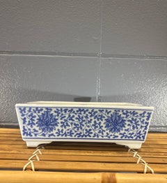 Vintage Chinese Blue and White Porcelain Jardinière Cachepot
