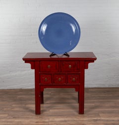 Vintage Chinese Blue Ceramic Charger Plate from the 1980s