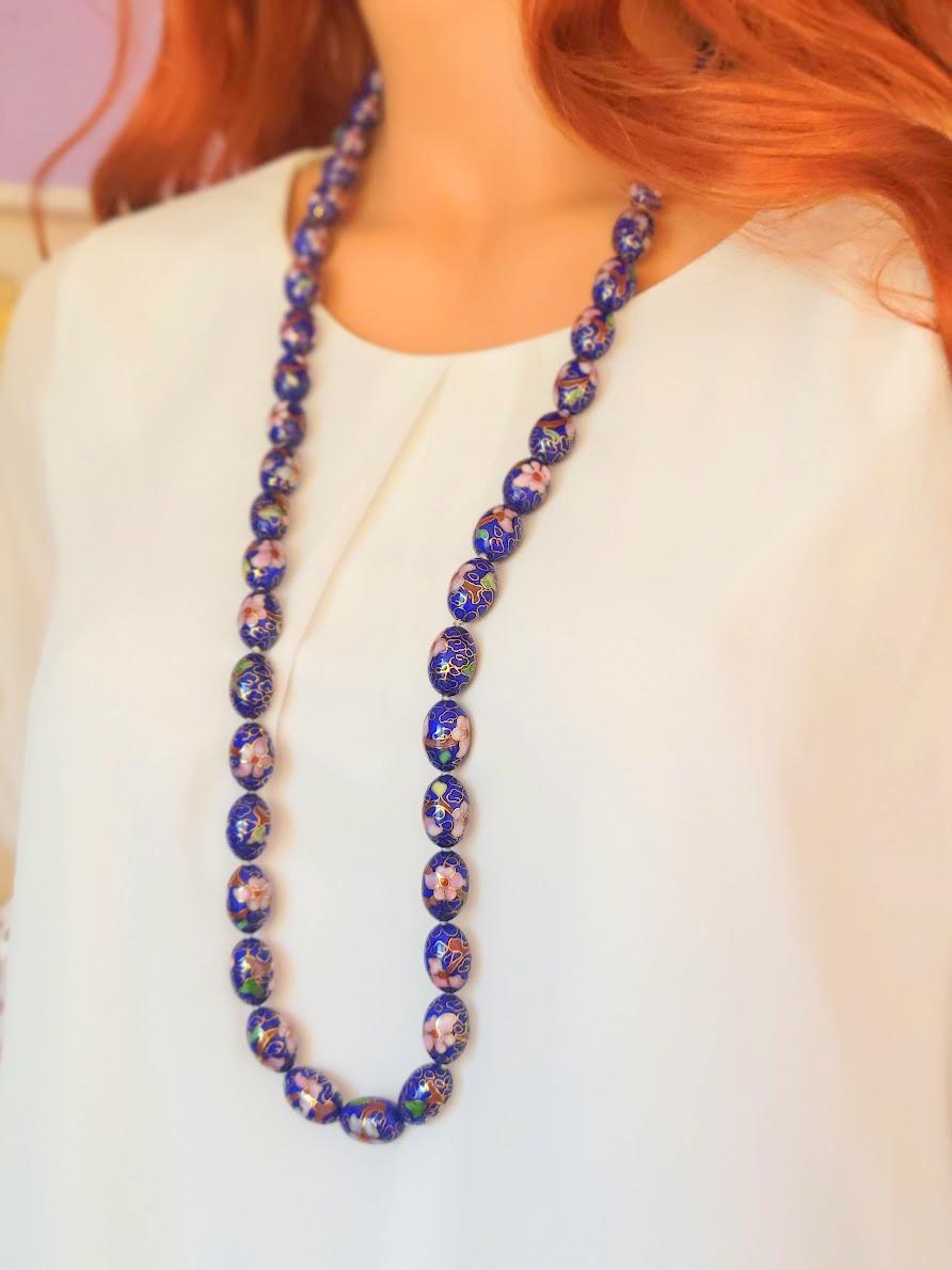 cloisonne bead necklace