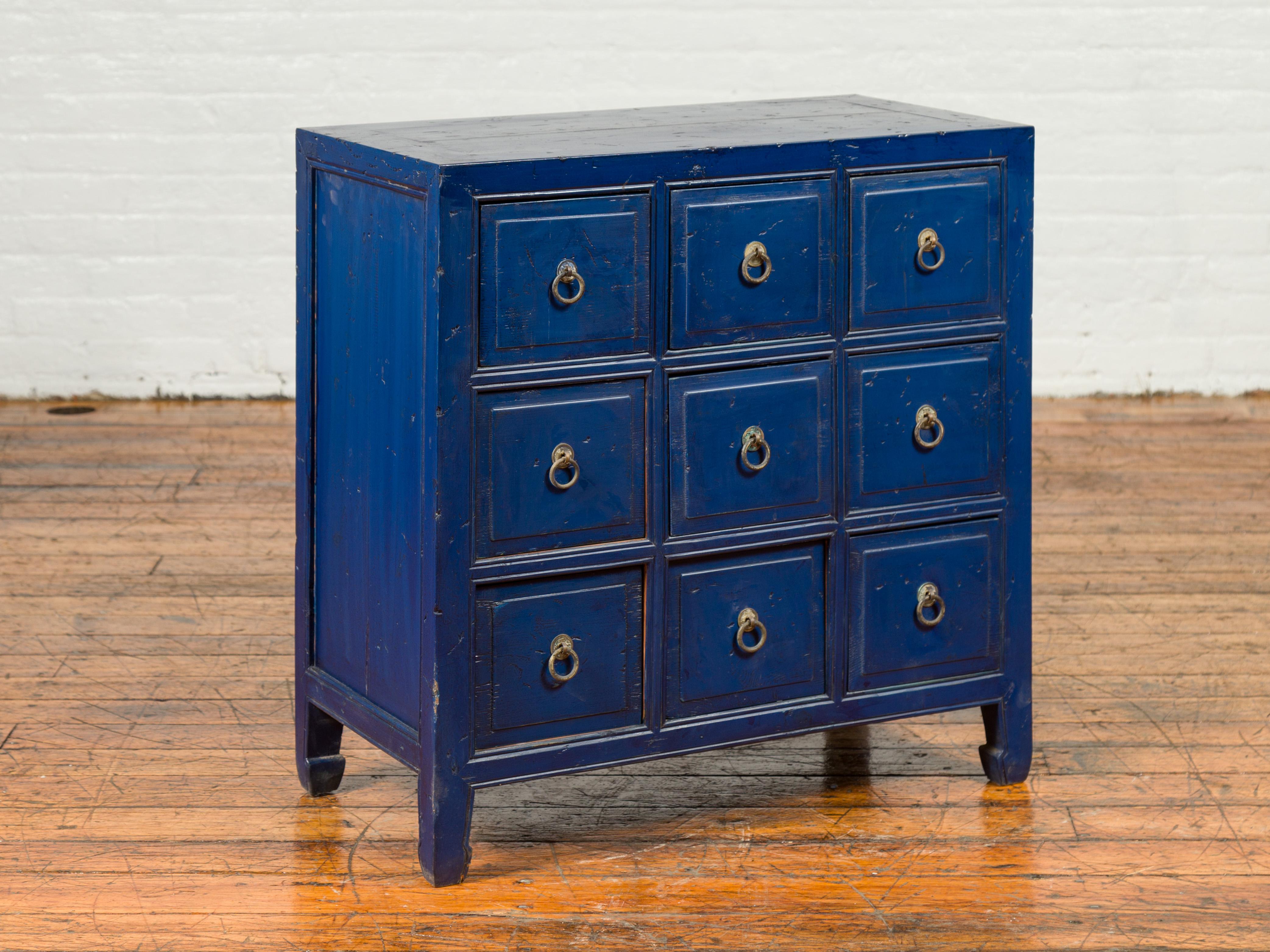 blue apothecary cabinet