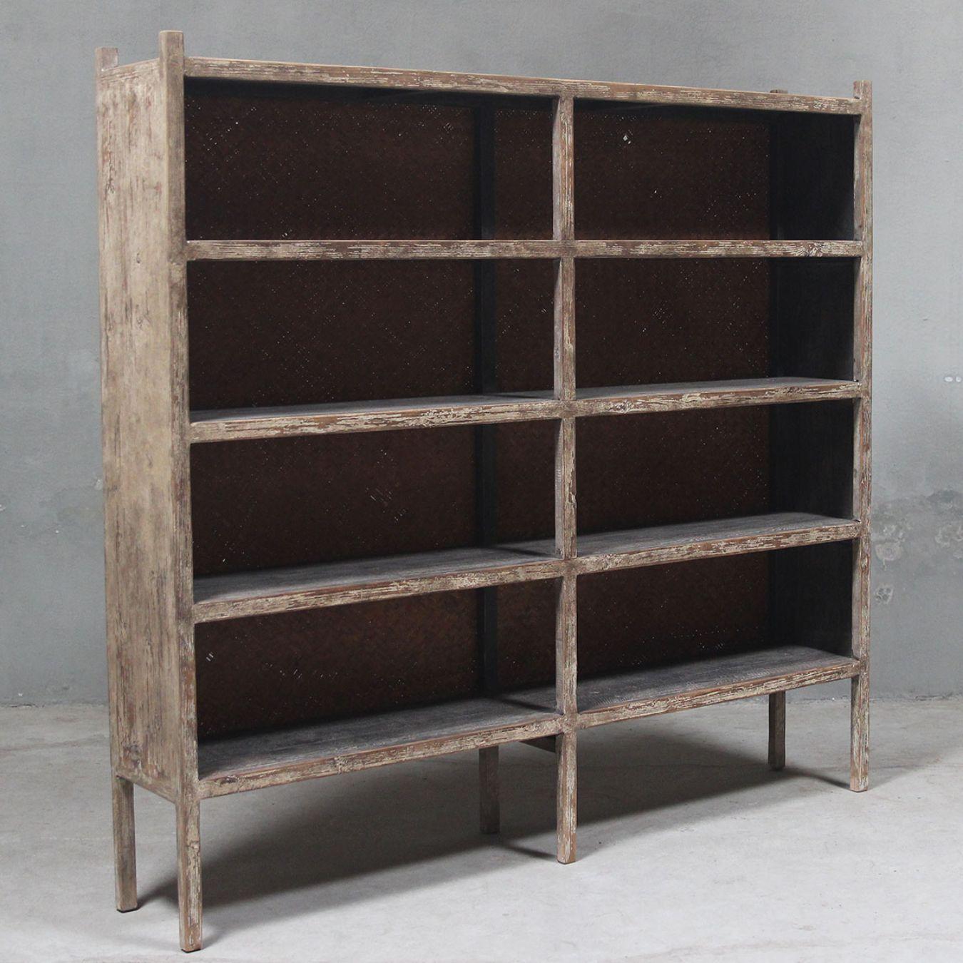 Rustique Bibliothèque chinoise vintage en pin, 20e siècle en vente