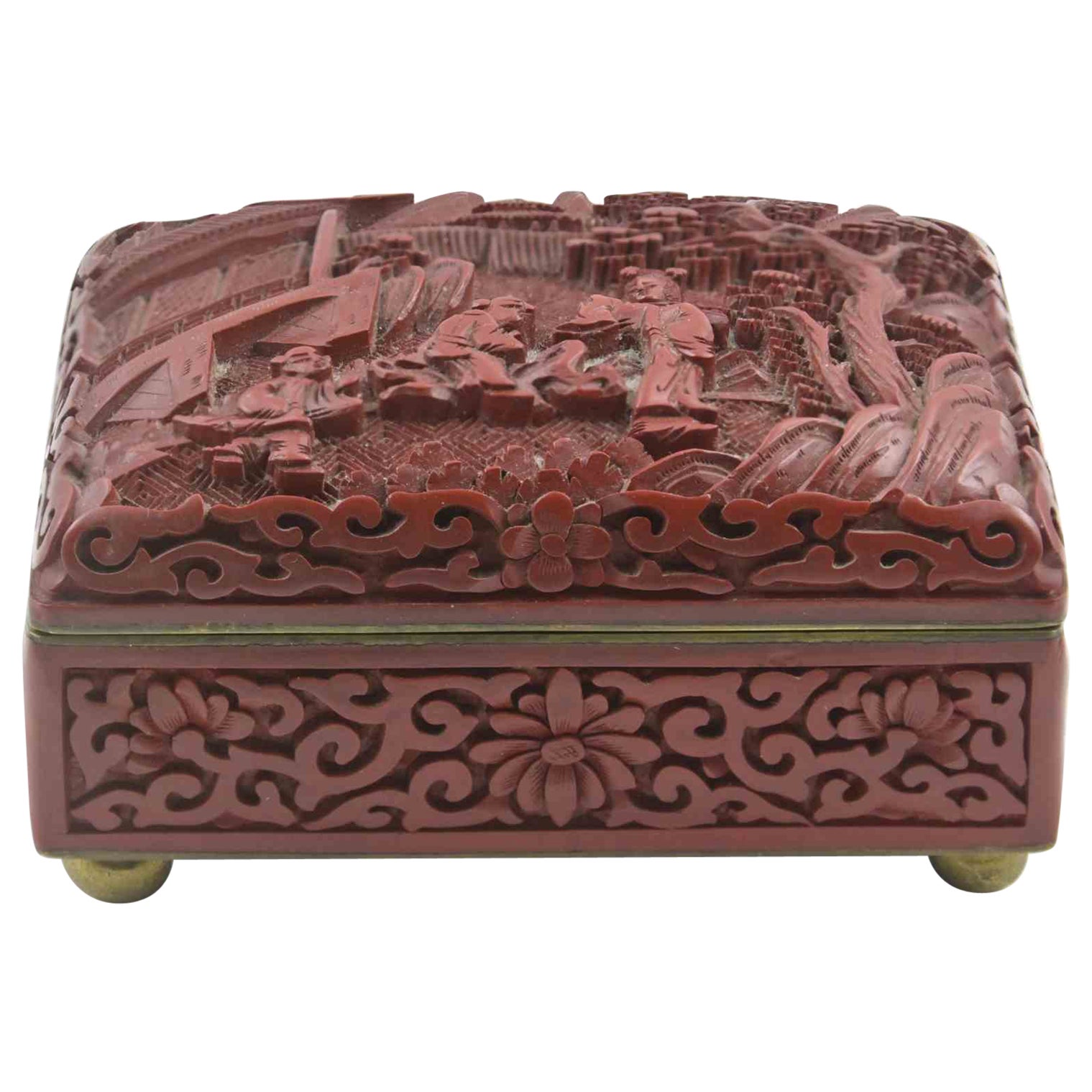 Scatola cinese vintage in cera sigillante, Cina, metà del XX secolo