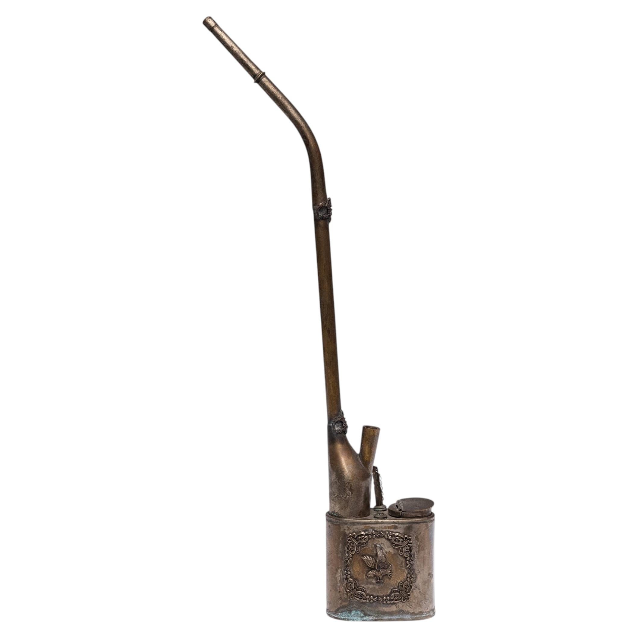 Vintage Chinese Brass Water Pipe for Smoking Tobacco