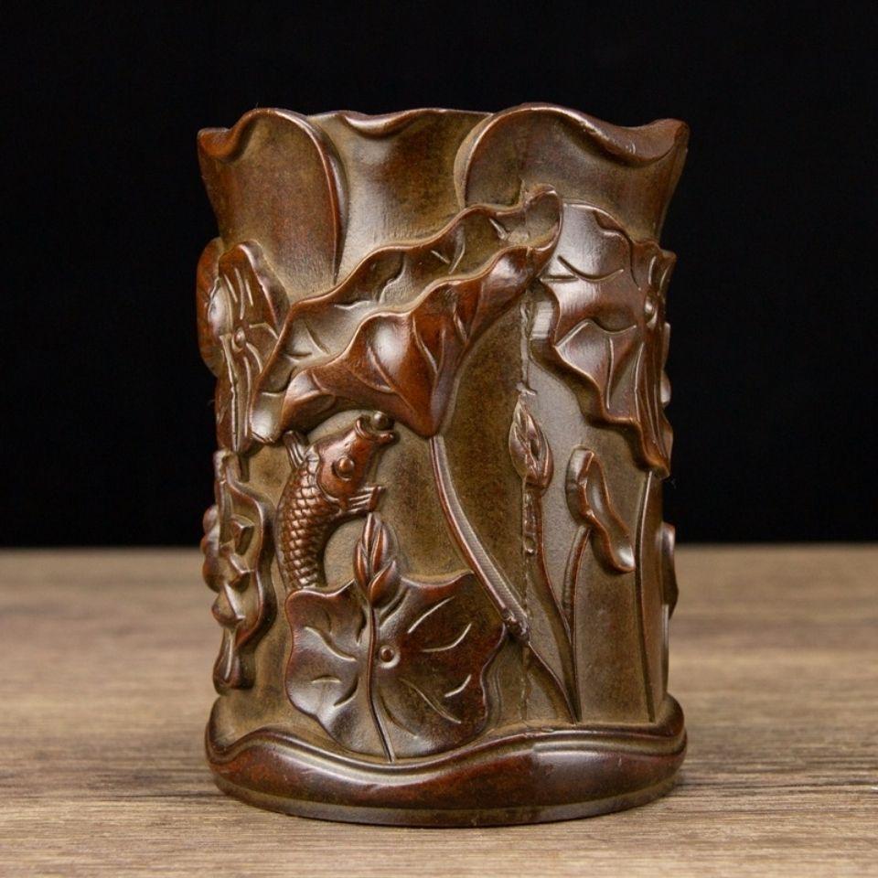 Vintage Chinese Bronze Fish and Lotus Flower Design Brush Pot – A Symbol of Prosperity and Purity

This Vintage Chinese Bronze Brush Pot features an exquisite fish and lotus flower design, symbolizing abundance, prosperity, and spiritual purity in