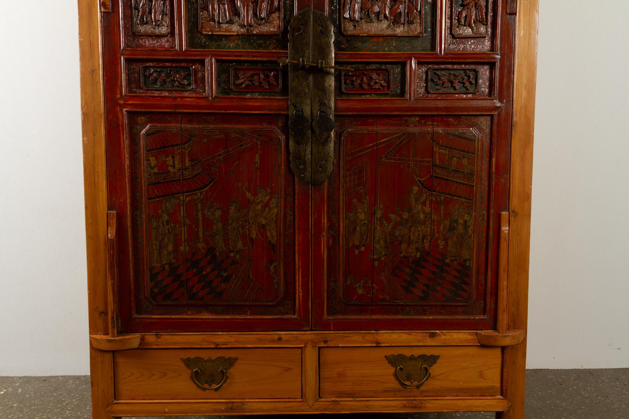 Wood Vintage Chinese Cabinet, 1950s