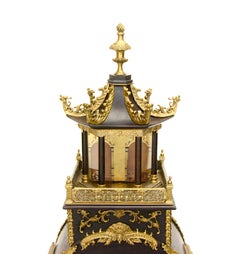 Vintage Chinese Canton Automaton Acrobat Musical Pagoda Waterfall Bracket Clock