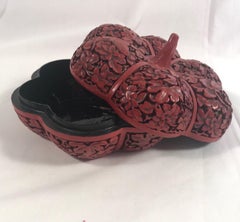 Vintage Chinese Carved Cinnabar Red Lacquer Box, Republic Period