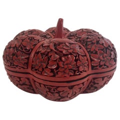 Vintage Chinese Carved Cinnabar Red Lacquer Box, Republic Period