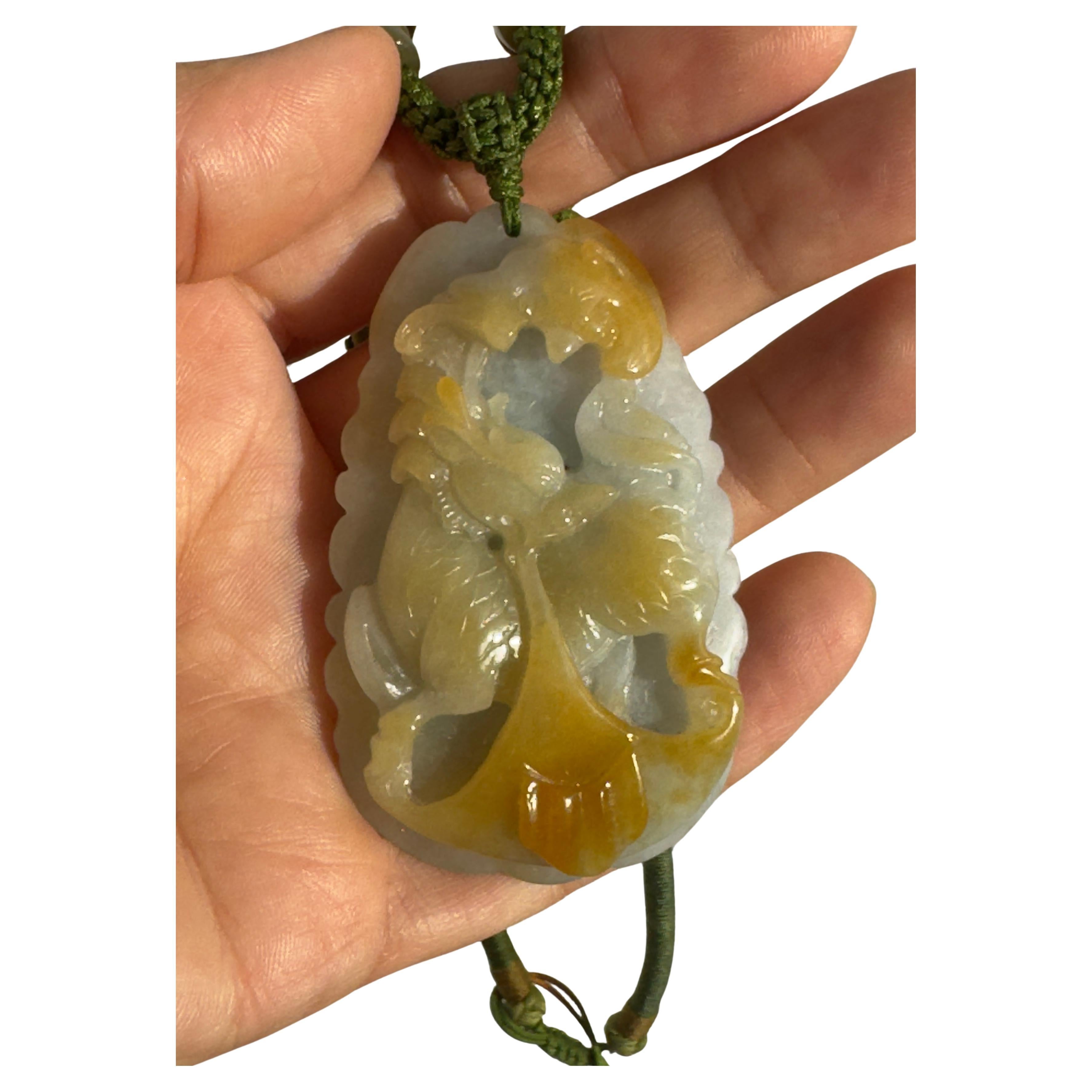 Mixed Cut Vintage Chinese Jade Pendant With Dragon Horse For Sale