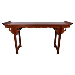 Vintage Chinese Carved Rosewood Altar Table, Console, Sofa Table