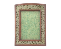 Vintage Chinese Carved Wood And Jade Picture Frame