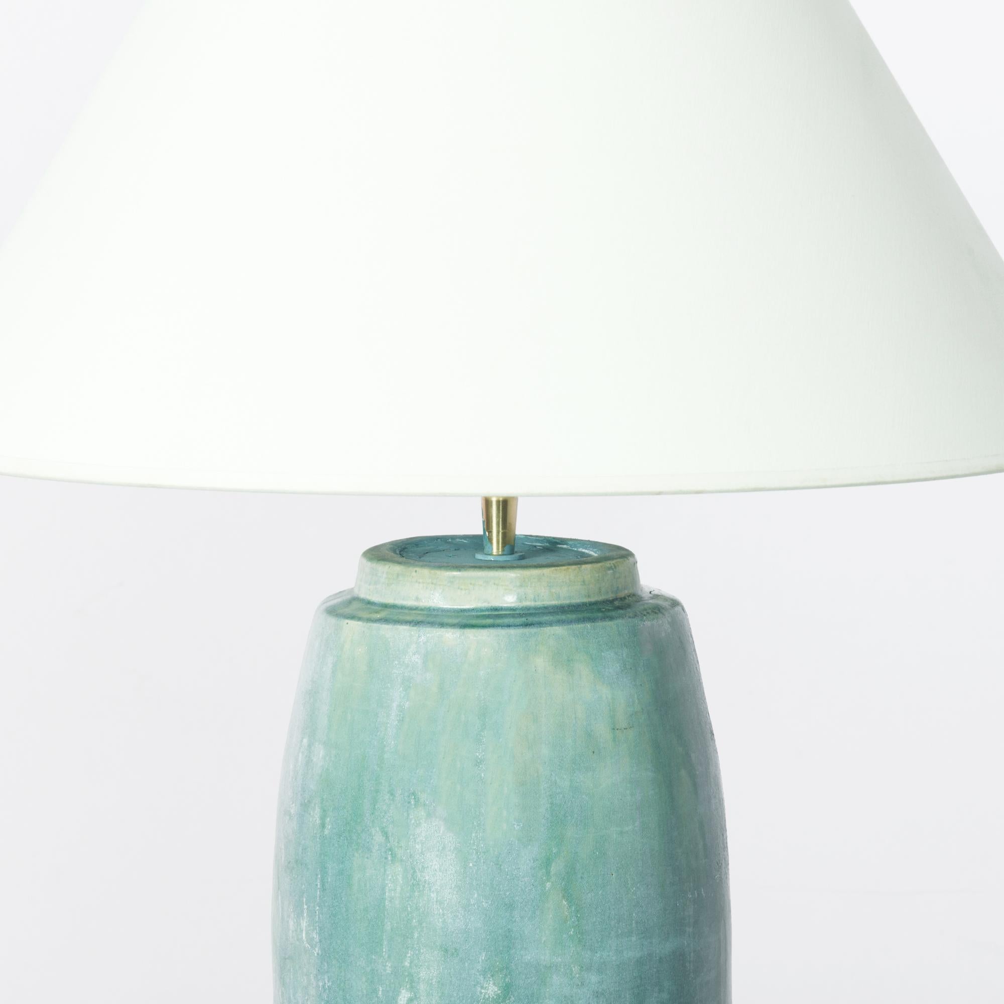Contemporary Vintage Chinese Celadon Ceramic Vase Table Lamp