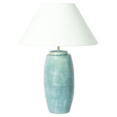Lampada da tavolo cinese vintage con vaso in ceramica celadon