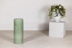 Porte-parapluie vintage chinois en céladon à glaçure craquelée