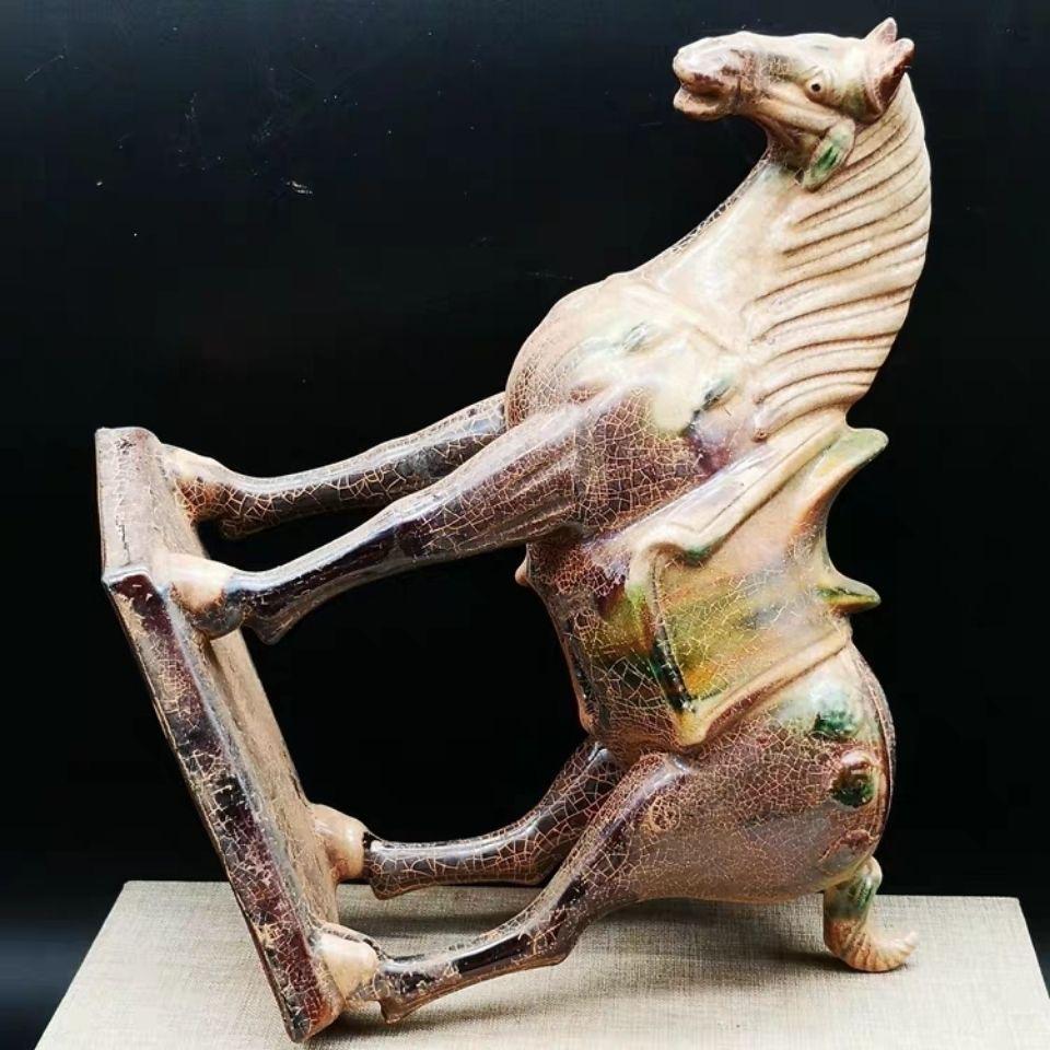 Vintage Chinese Ceramic Color Horse Statue For Sale 1