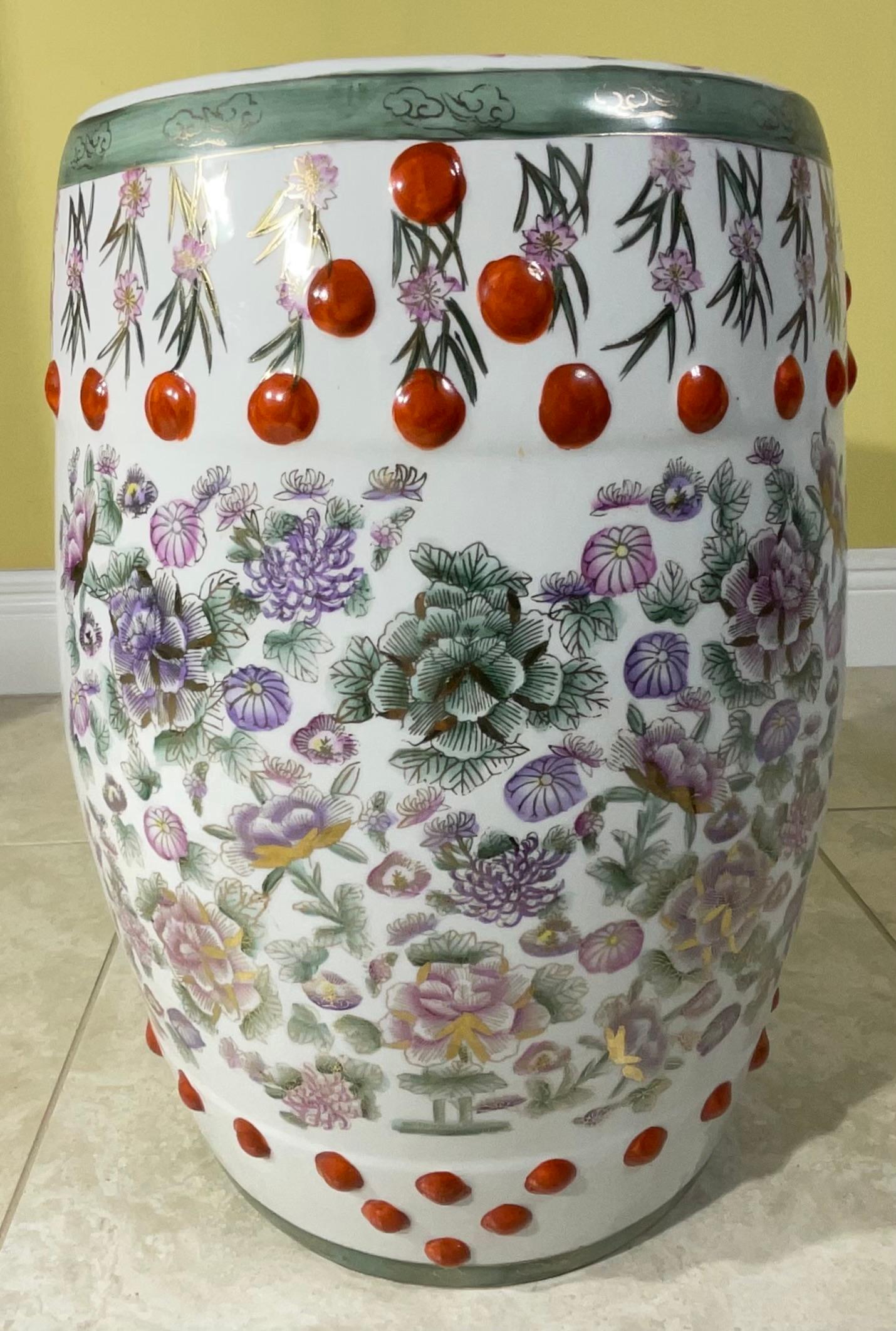 Vintage Chinese Ceramic Garden Stool For Sale 7