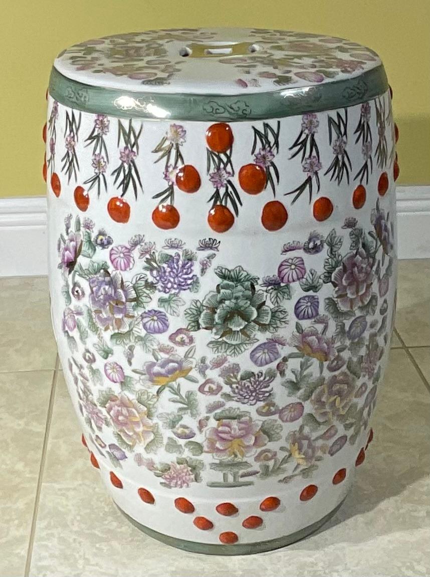 Vintage Chinese Ceramic Garden Stool For Sale 8