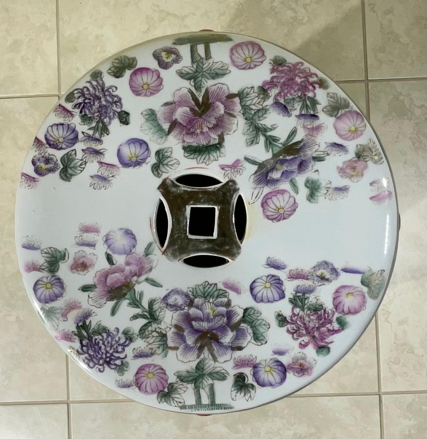 Vintage Chinese Ceramic Garden Stool For Sale 10