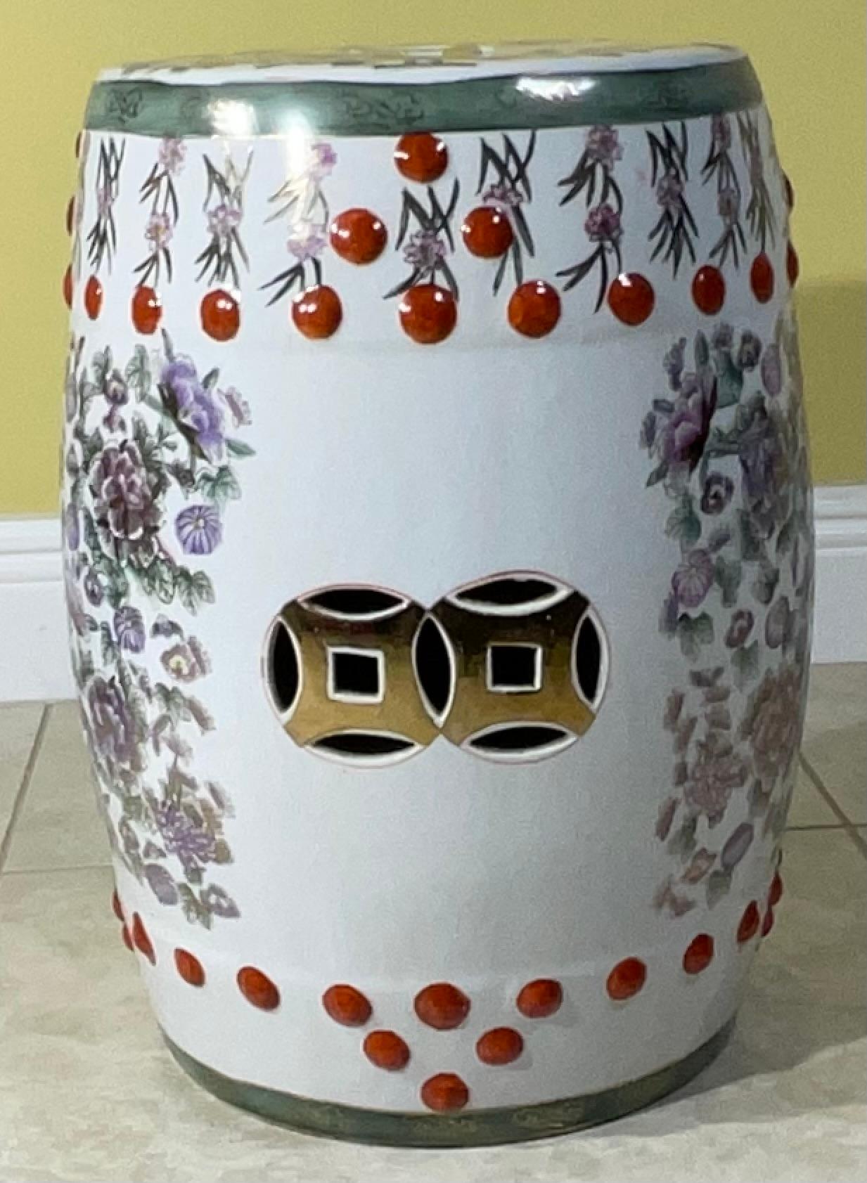 20th Century Vintage Chinese Ceramic Garden Stool For Sale