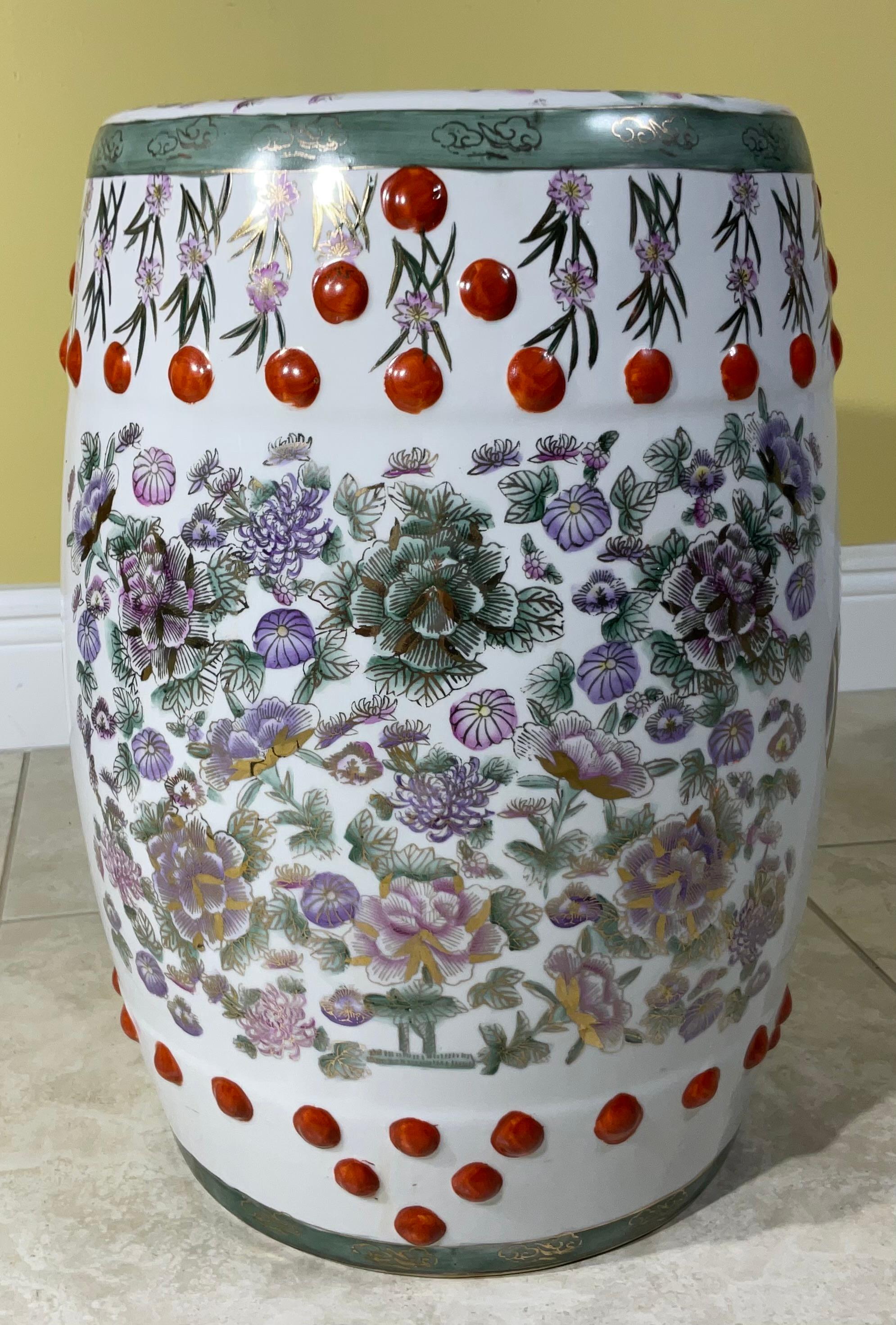 Chinesischer Gartenhocker aus Keramik im Vintage-Stil im Angebot 1